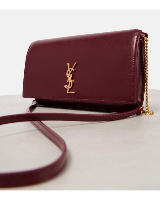 Saint Laurent Red Cassandre Leather Phone Pouch
