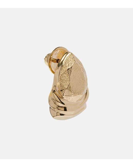 Oscar de la Renta White Plated Earrings