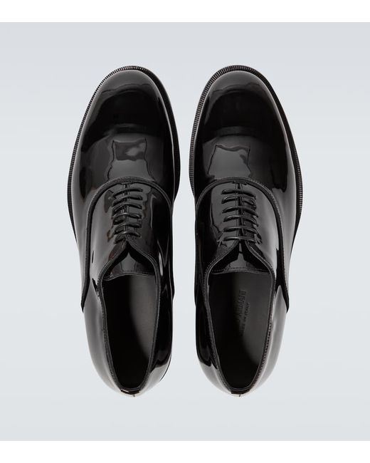 Giorgio Armani Black Patent Leather Oxford Shoes for men