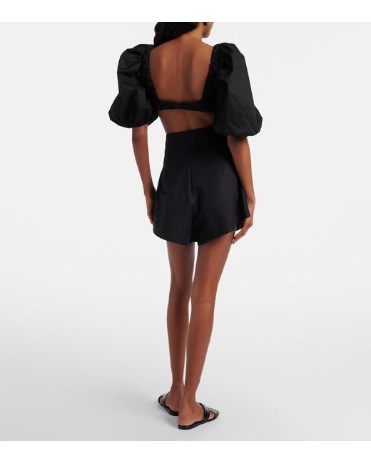 Adriana Degreas Black High-Rise Cotton-Blend Shorts