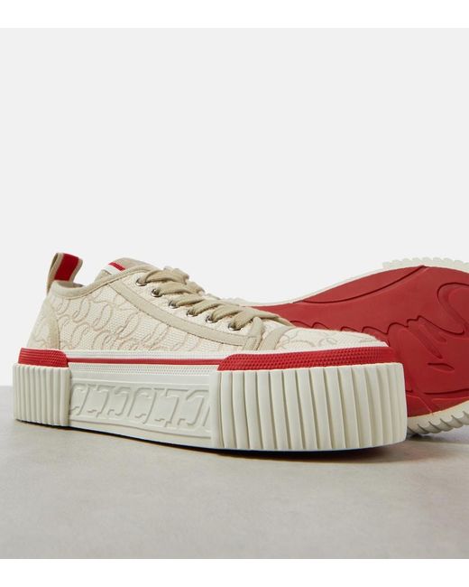 Christian Louboutin White Super Pedro Cl Platform Sneakers