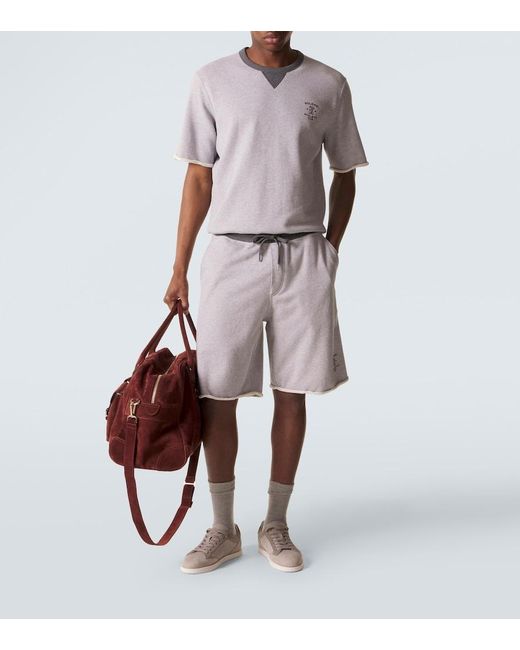 Brunello Cucinelli Gray Cotton Jersey T-Shirt for men