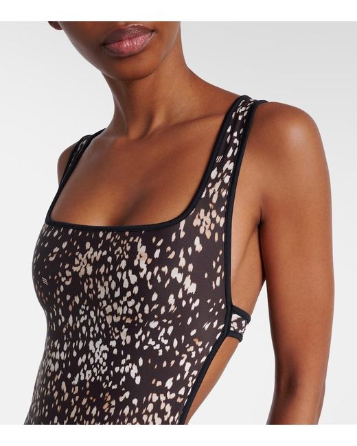 The Attico Brown Leopard-Print Swimsuit