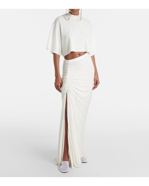 Alaïa White Ballerinas Aus Mesh Mit Leder