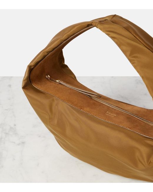 Khaite Brown Olivia Medium Suede-Trimmed Shoulder Bag
