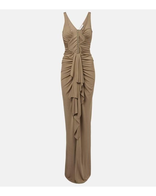 Christopher Esber Salacia Draped Jersey Maxi Dress in Natural | Lyst Christopher Esber Salacia Draped Jersey Maxi Dress in Natural | Lyst