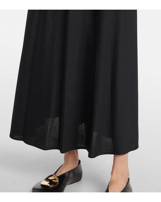 Jil Sander Black Pleated Midi Skirt