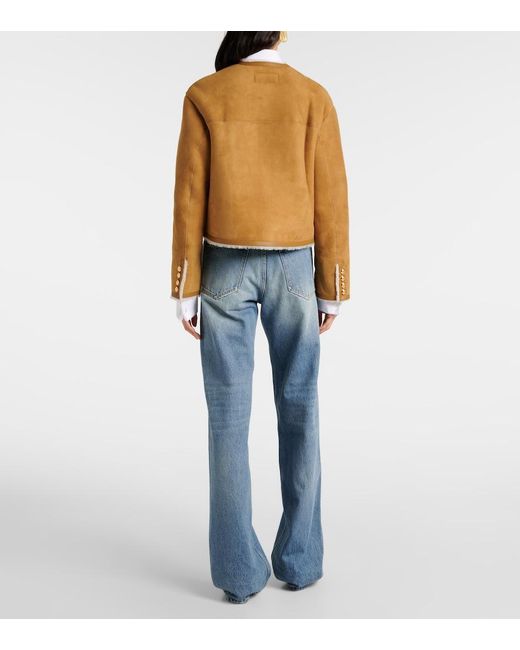Nili Lotan Brown Zanie Shearling-Lined Suede Jacket