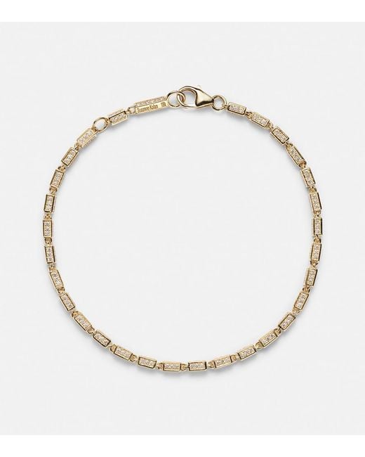 Suzanne Kalan Metallic Block-Chain Mini 18Kt Bracelet With Diamonds