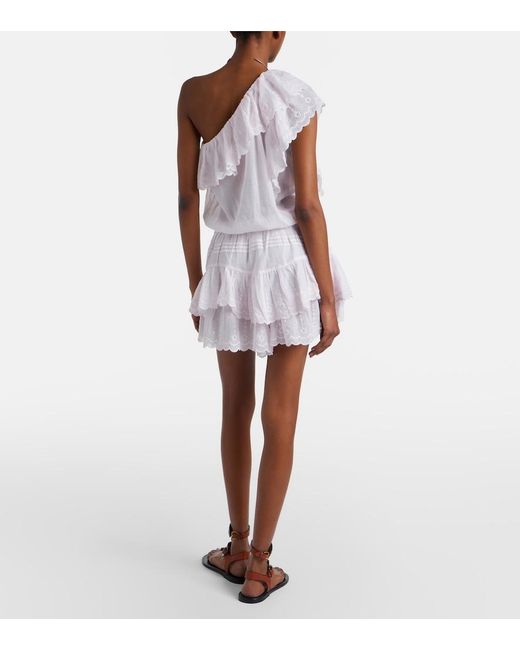 Isabel Marant Pink Lalia Embroidered Ruffled Minidress