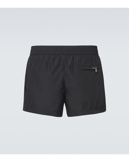 Dolce & Gabbana Gray Logo Swim Trunks for men