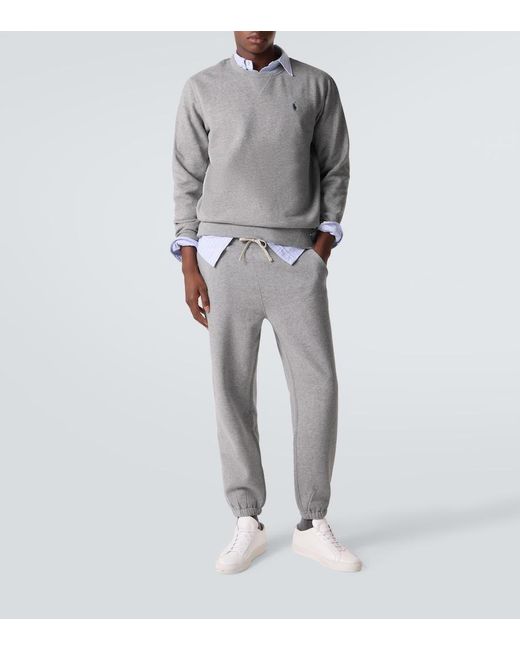 Polo Ralph Lauren Gray Cotton-Blend Jersey Sweatshirt for men