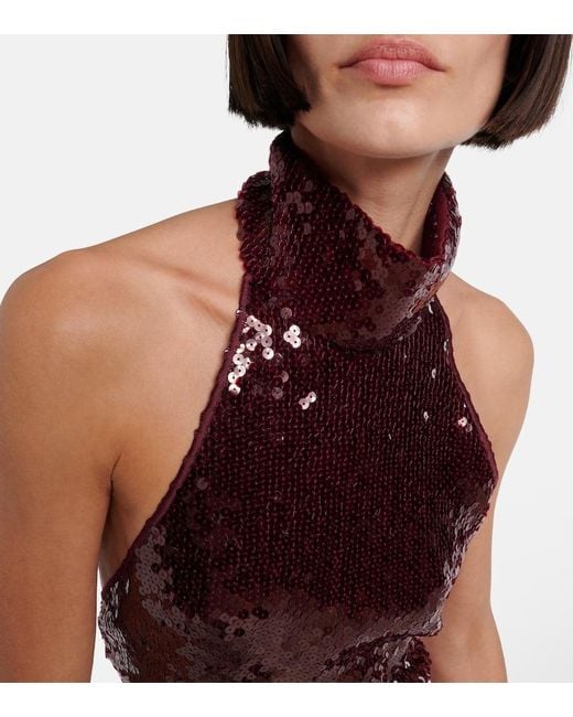 Oseree Red Top Mit Pailletten