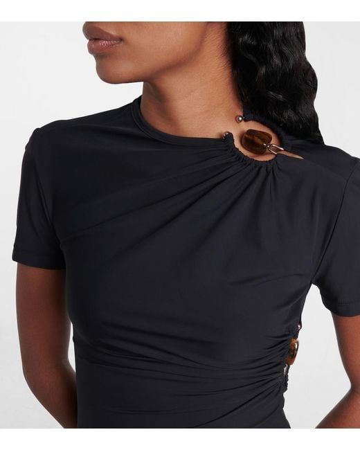 Christopher Esber Black Orbit Ruched Minidress