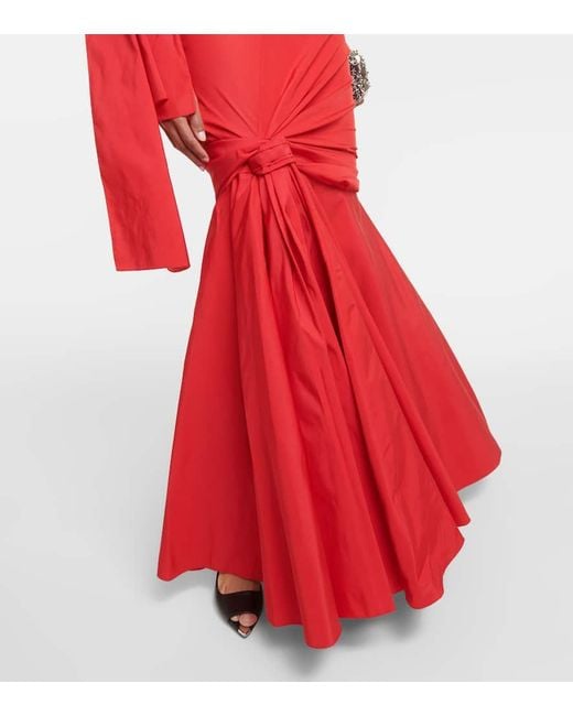 Vestido de faya con bustier y lazo Alexander McQueen de color Red