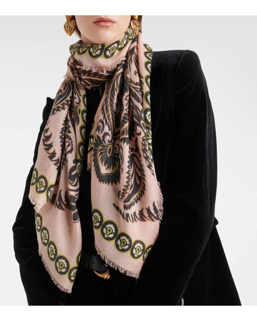 Etro Metallic Schal aus Wolle, Kaschmir und Seide