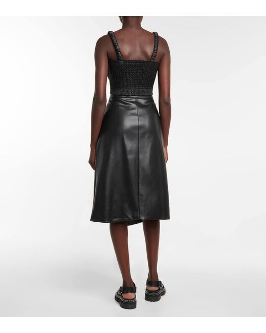 Label Crop Top De Piel Sintetica Proenza Schouler de color Black