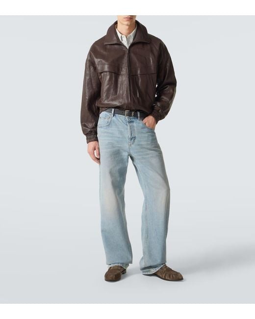 Saint Laurent Brown Le Loafer Suede Penny Loafers for men