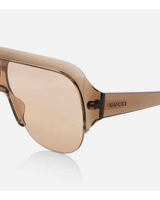 Gucci Natural Logo Shield Sunglasses