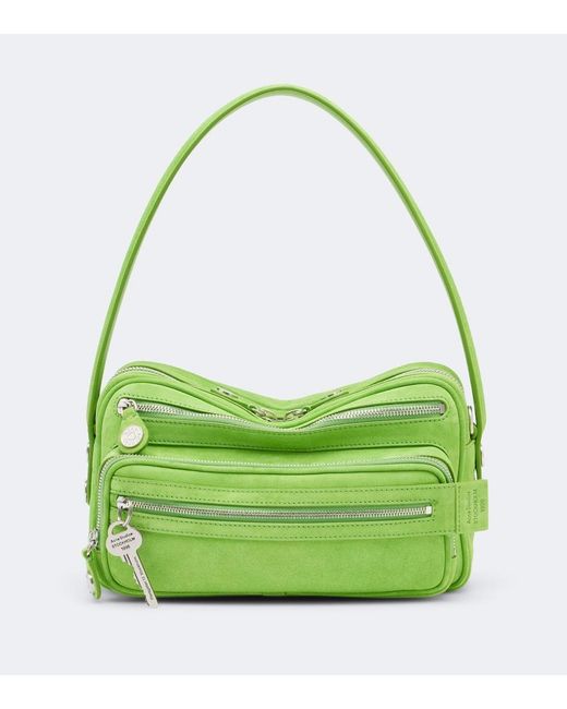 Acne Green Camero Mini Suede Shoulder Bag