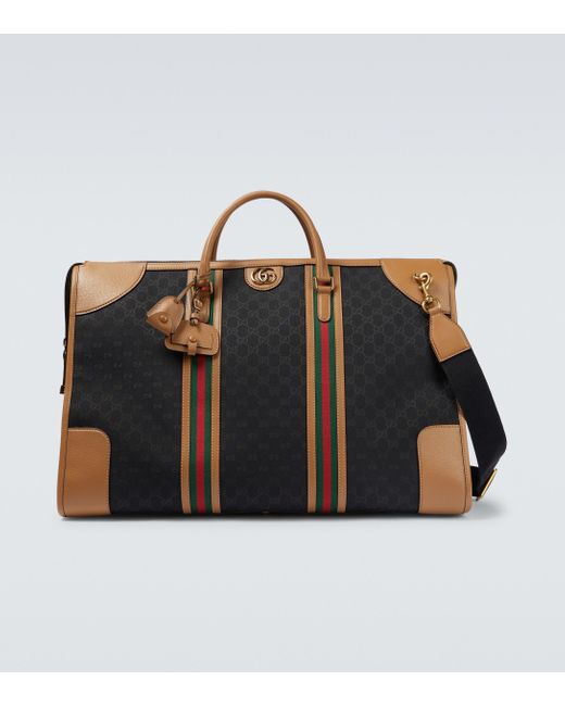 Gucci Black Bauletto Maxi Canvas Duffel Bag for men
