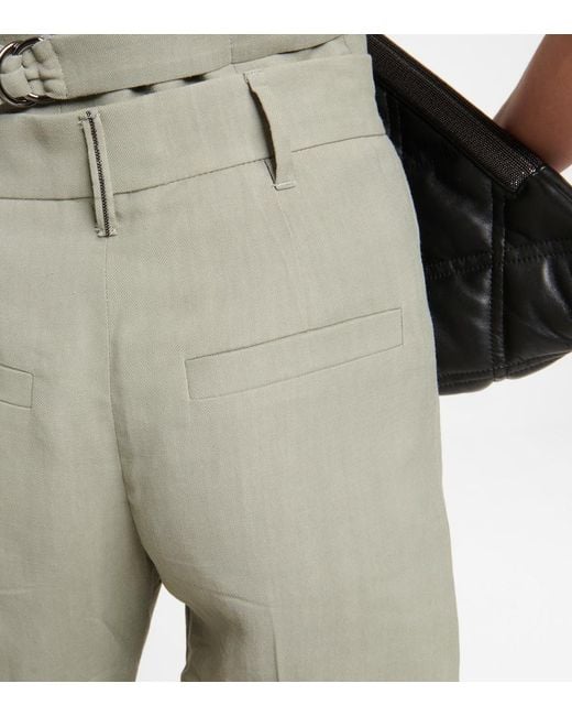 Brunello Cucinelli Green Straight Twill Pants