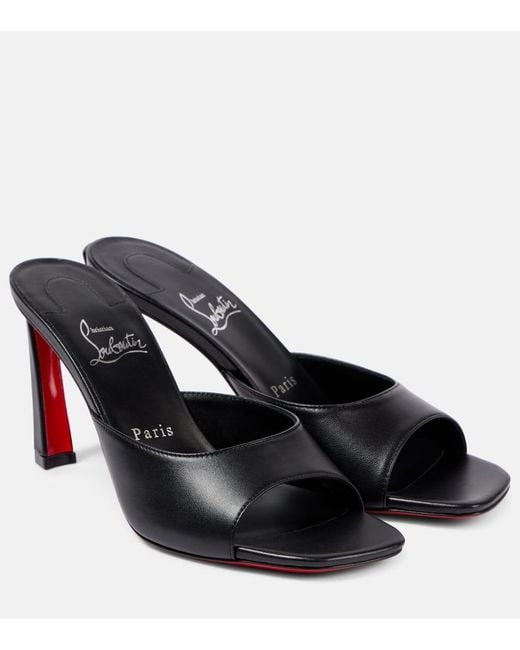 Christian Louboutin Black Pantoletten Condora 85 Aus Leder