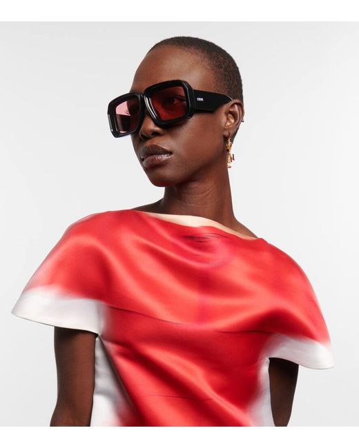 サングラス Loewe Paula Ibiza pink/white sunglasses Paula's Ibiza square sunglasses in multicoloured - Loewe