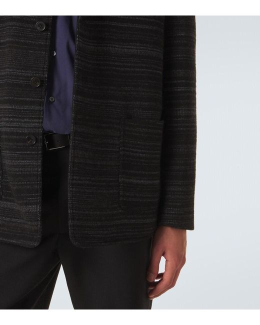 Missoni Blue Space-Dyed Wool-Blend Jacket for men