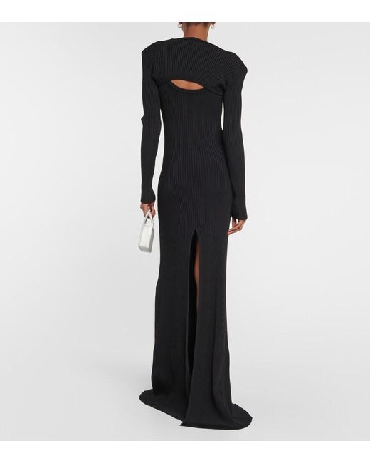 David Koma Black Evening Dress With Crystal Buckle