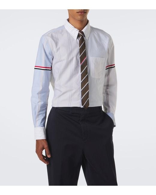 Thom Browne White Striped Cotton Shirt for men