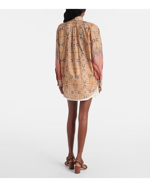 Valentino Multicolor Voyage Imaginaire Cotton Muslin Blouse