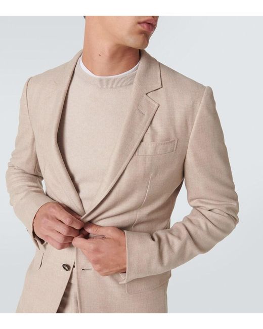 Gabriela Hearst Natural Irving Wool And Cashmere Flannel Suit Jacket for men