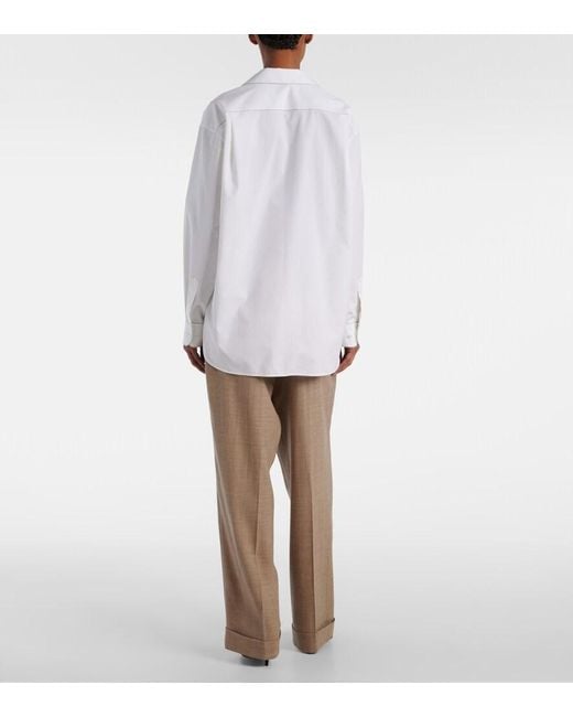 The Row White Ashlin Cotton Poplin Shirt