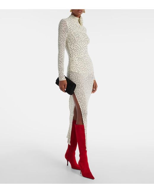 Magda Butrym Red Suede Knee-High Boots