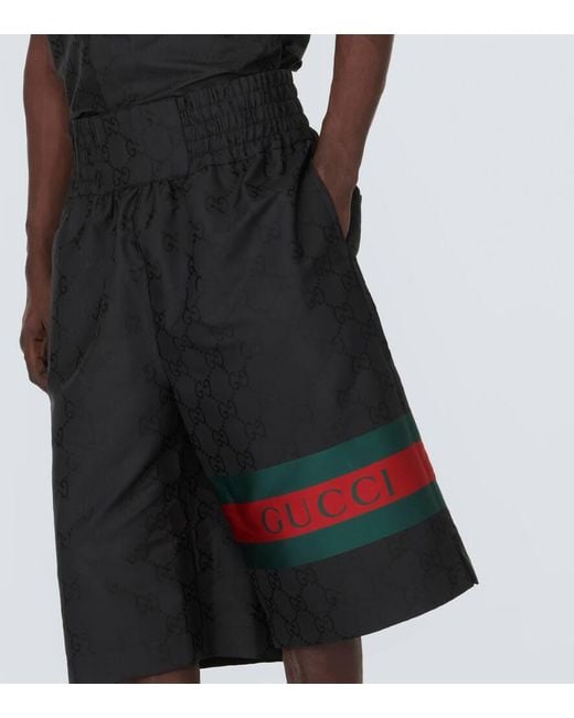 Shorts in jacquard GG di Gucci in Black da Uomo