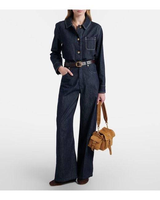 Max Mara Blue Lavinia High-Rise Wide-Leg Jeans