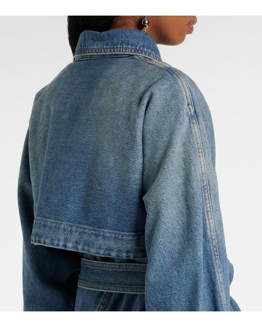 Isabel Marant Blue Denim Trench Coat With Belt