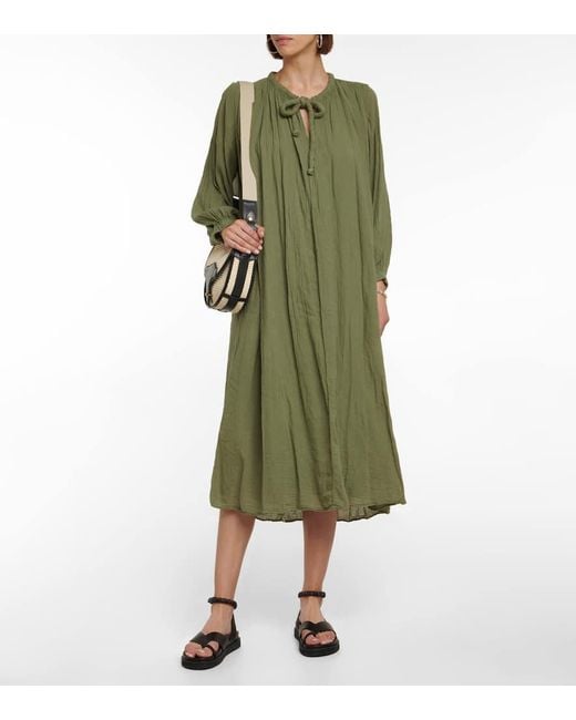 Velvet Green Frankie Cotton Voile Midi Dress