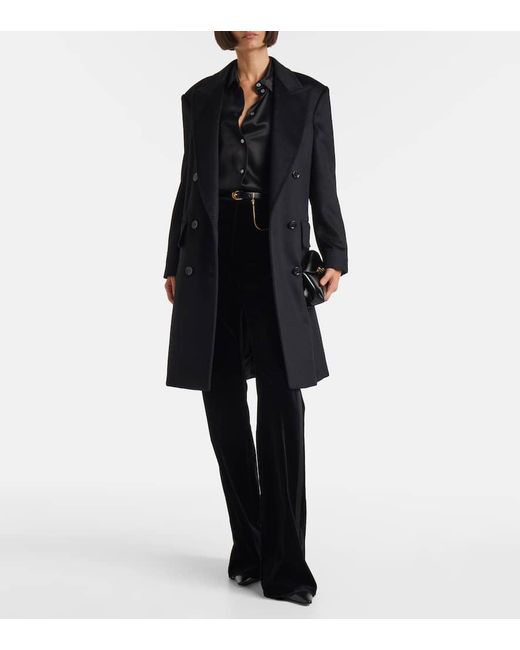 Max Mara Black Cosa Double-Breasted Camel Hair Coat
