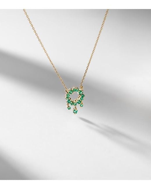 Suzanne Kalan Metallic 18Kt Necklace With Emeralds