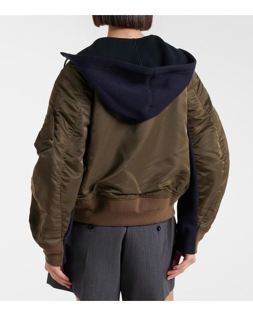 Sacai Blue Cotton-Blend And Twill Jacket