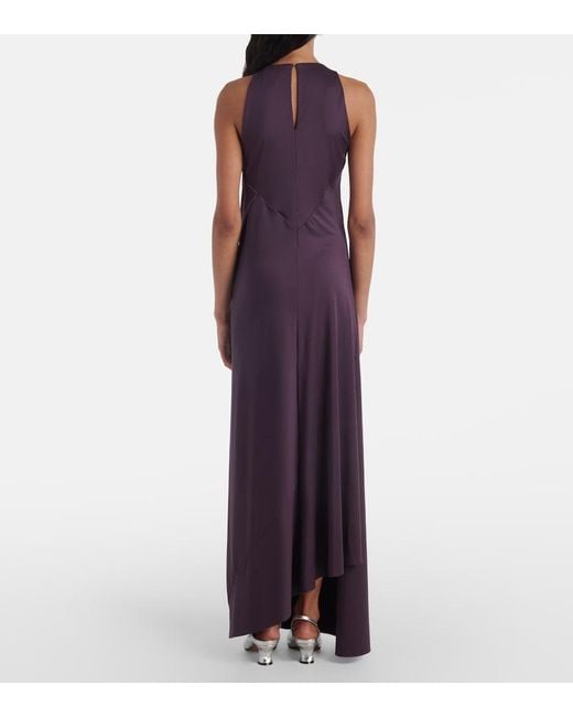 Victoria Beckham Purple Draped Gown