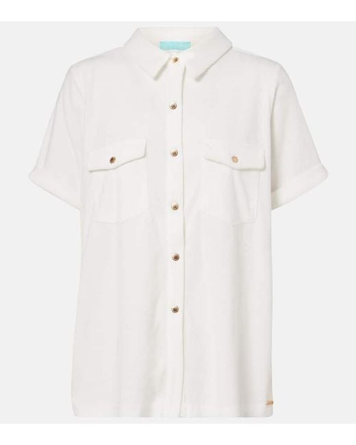Melissa Odabash White Tori Cotton-Blend Shirt