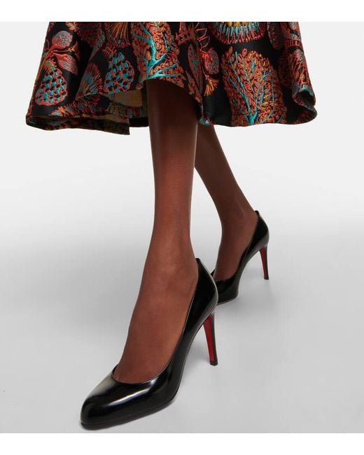 Christian Louboutin Black Pumppie 85 Patent Leather Pumps