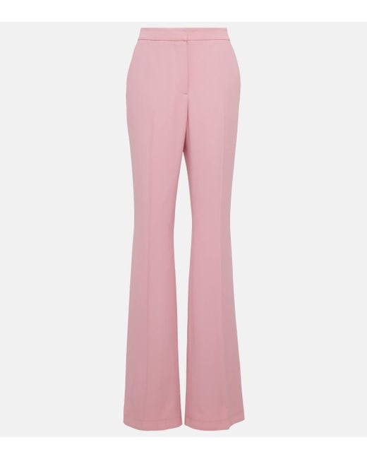 Pantalon evase a taille haute Alexander McQueen en coloris Pink