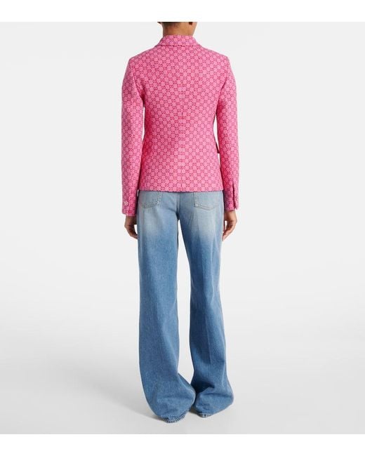 Gucci Pink Jacke Gg Aus Boucle