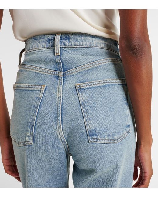 Agolde Blue 90S Pinch Waist Crop High-Rise Straight Jeans