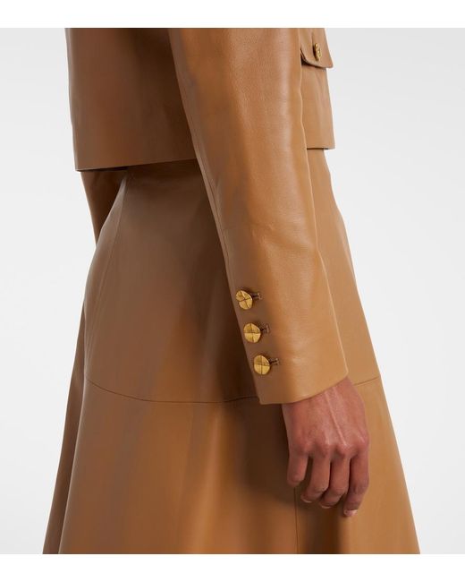 Altuzarra Brown Astley Cropped Leather Jacket
