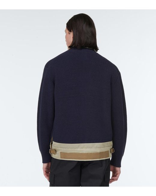 Sacai Blue Knitted Jacket for men